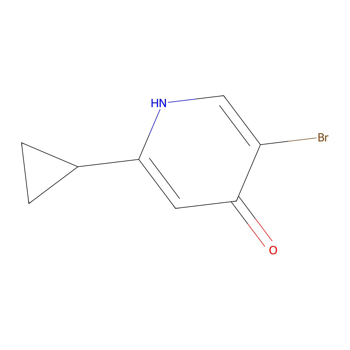 5-Bromo-2-cyclopropylpyridin-4-ol molecular structure, CAS 2891521-15-4