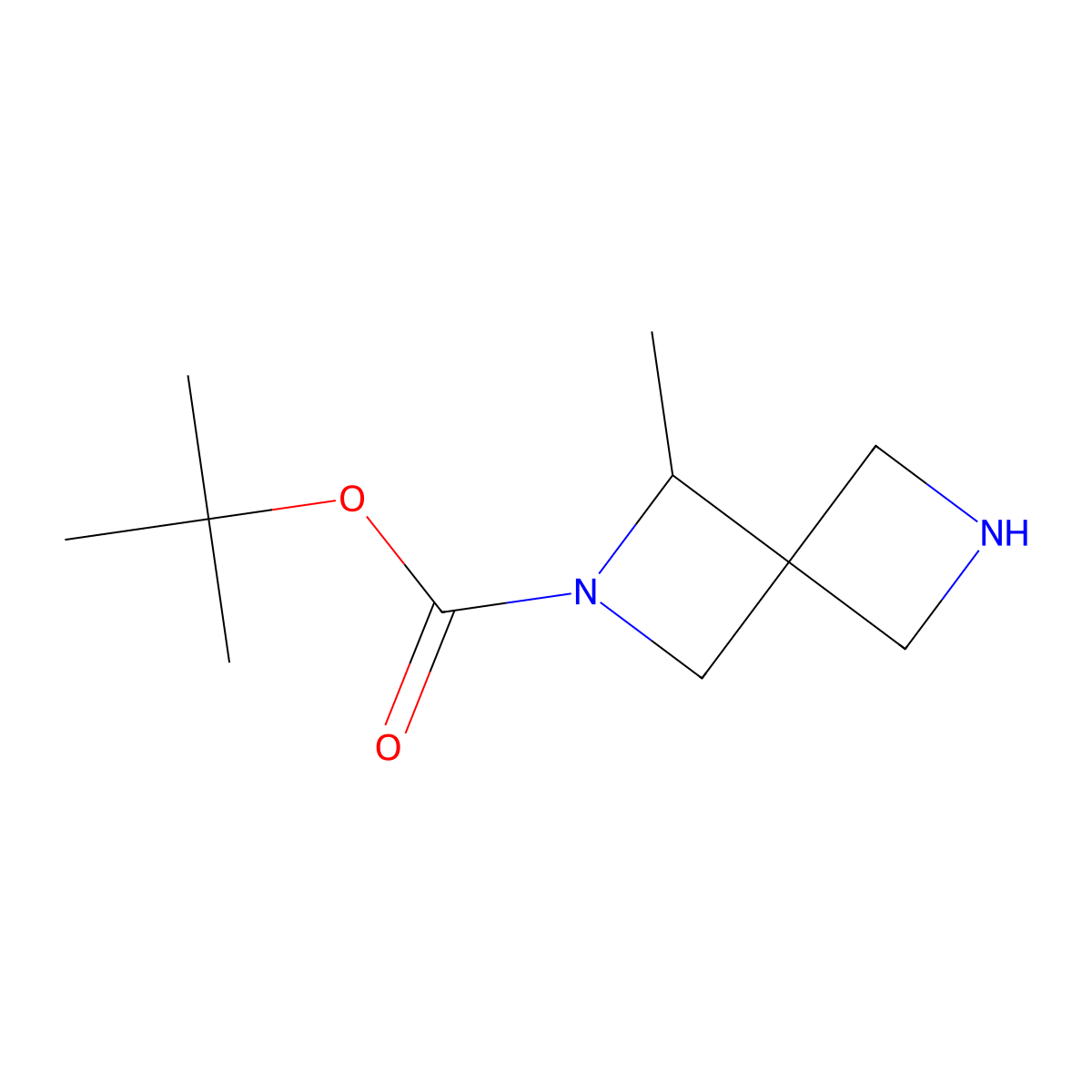 Tert-butyl (3R)-3-methyl-2,6-diazaspiro[3.3]heptane-2-carboxylate molecular structure, CAS 2891580-02-0