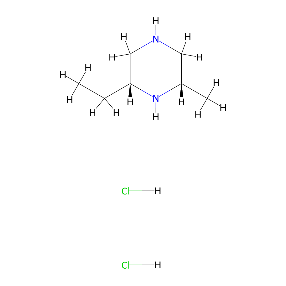(2R,6S)-2-ethyl-6-methylpiperazine dihydrochloride molecular structure, CAS 2891580-04-2