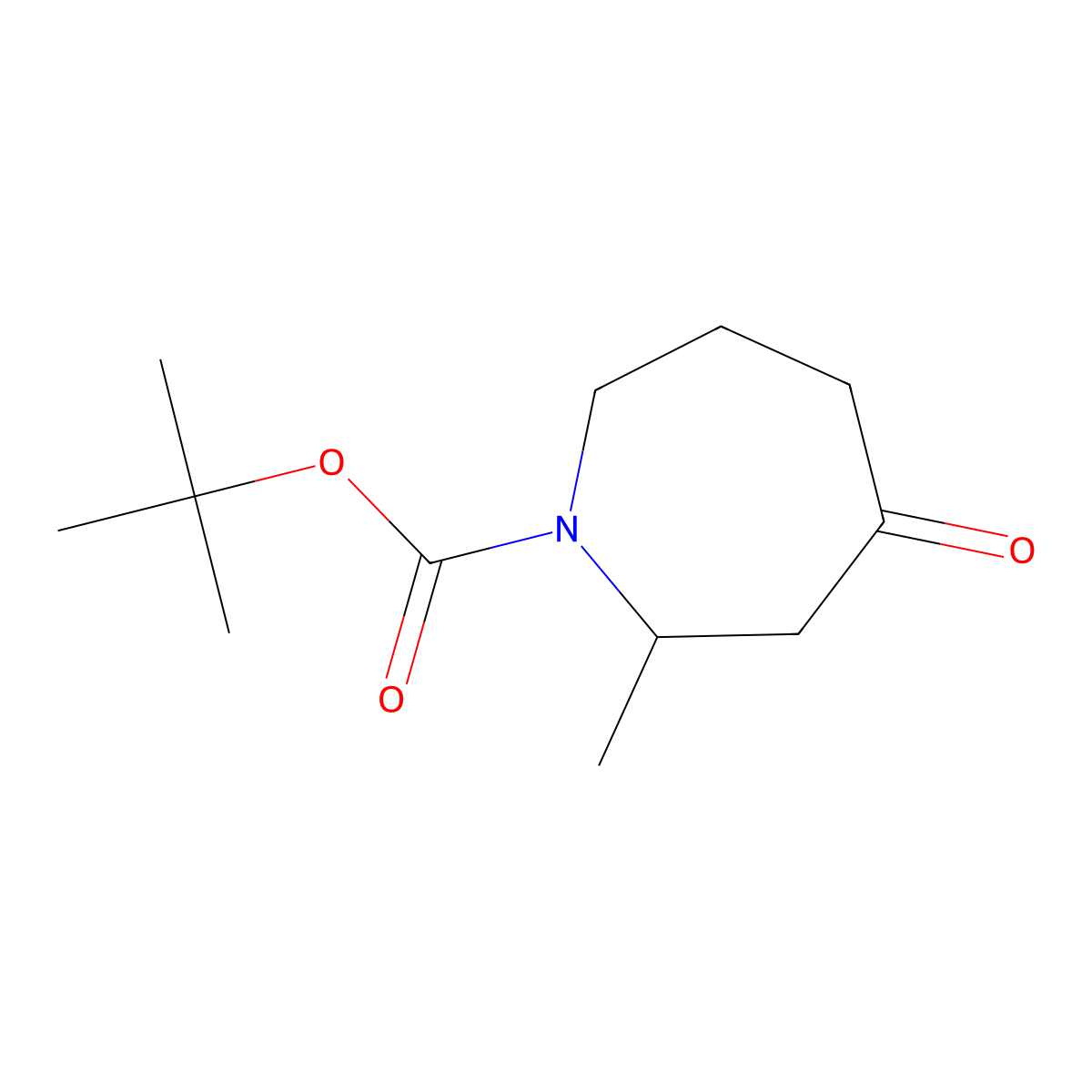 tert-butyl (2R)-2-methyl-4-oxo-azepane-1-carboxylate molecular structure, CAS 2891580-06-4