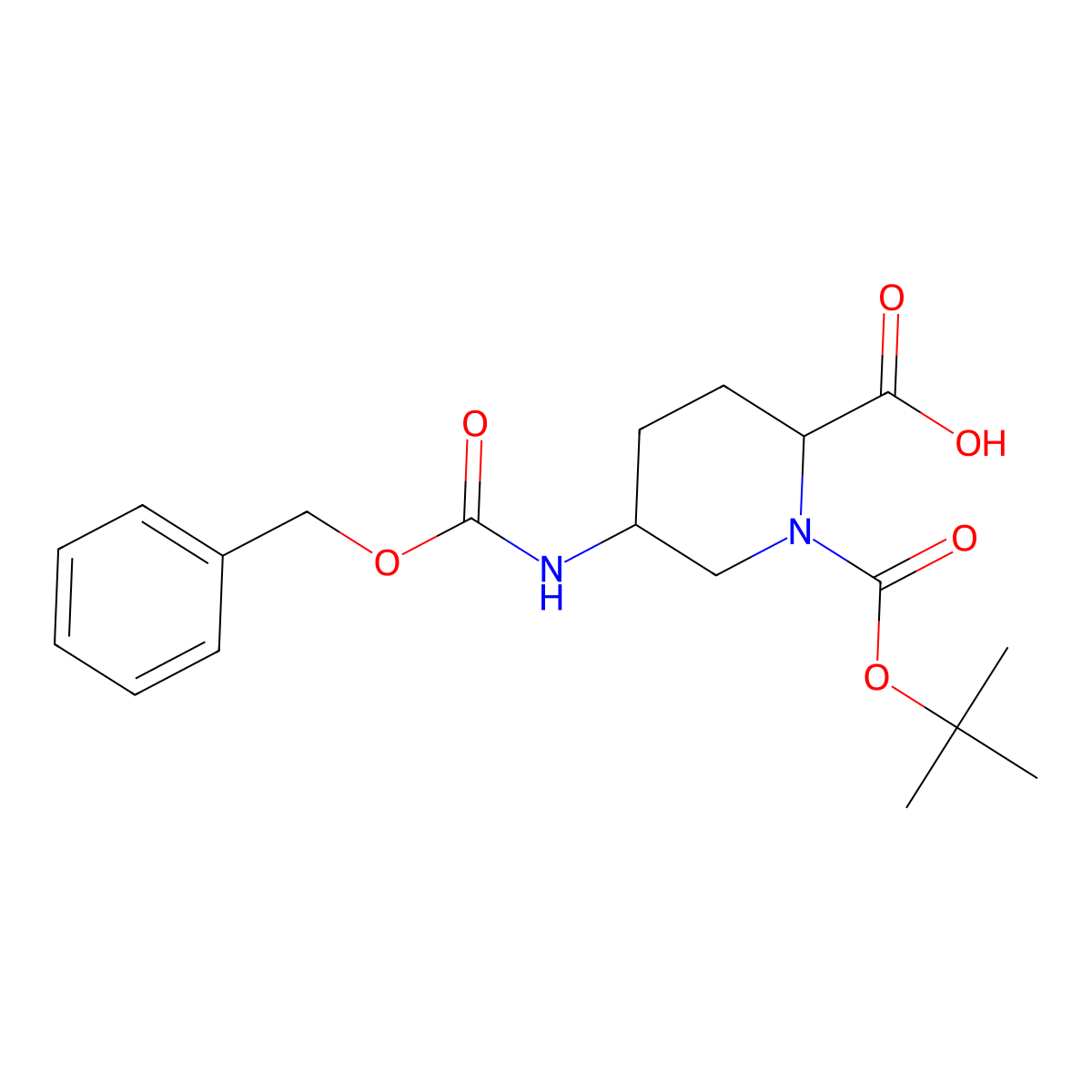 (2S,5R)-5-(benzyloxycarbonylamino)-1-tert-butoxycarbonyl-piperidine-2-carboxylic acid molecular structure, CAS 2891580-15-5