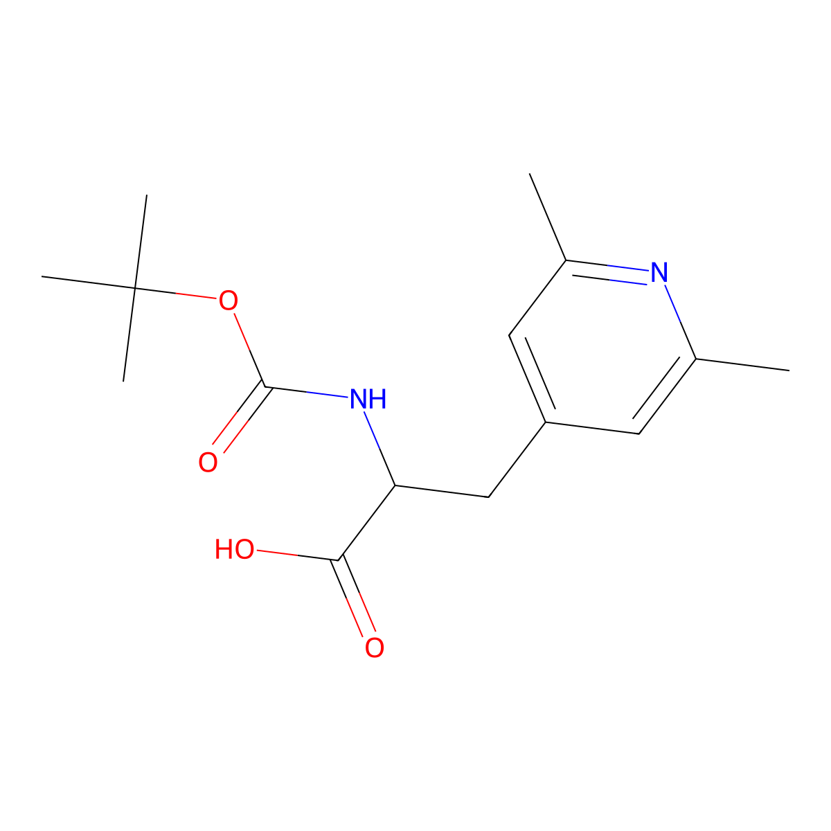 (S)-2-((tert-Butoxycarbonyl)amino)-3-(2,6-dimethylpyridin-4-yl)propanoic acid molecular structure, CAS 2891580-16-6
