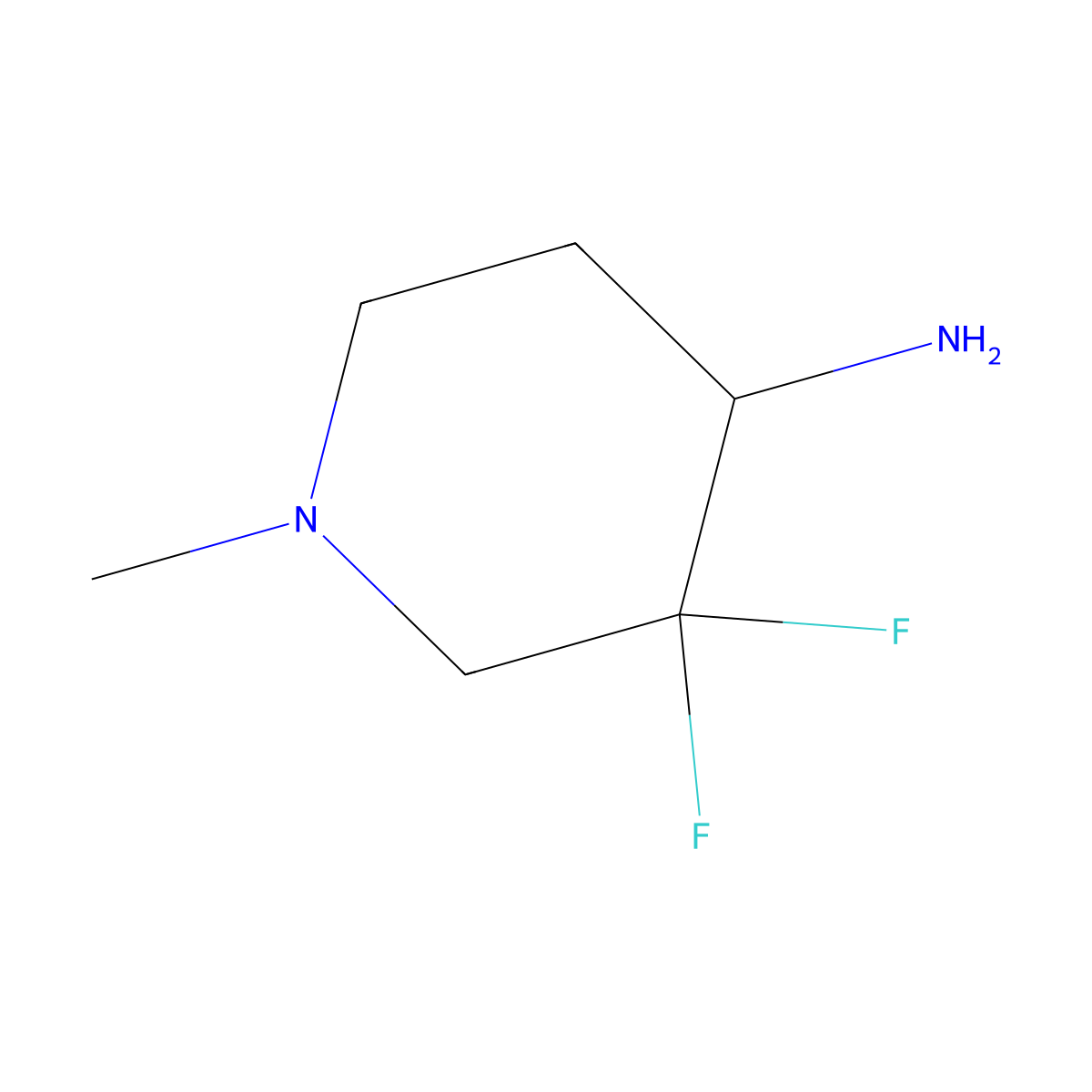 (R)-3,3-Difluoro-1-methylpiperidin-4-amine molecular structure, CAS 2891580-29-1