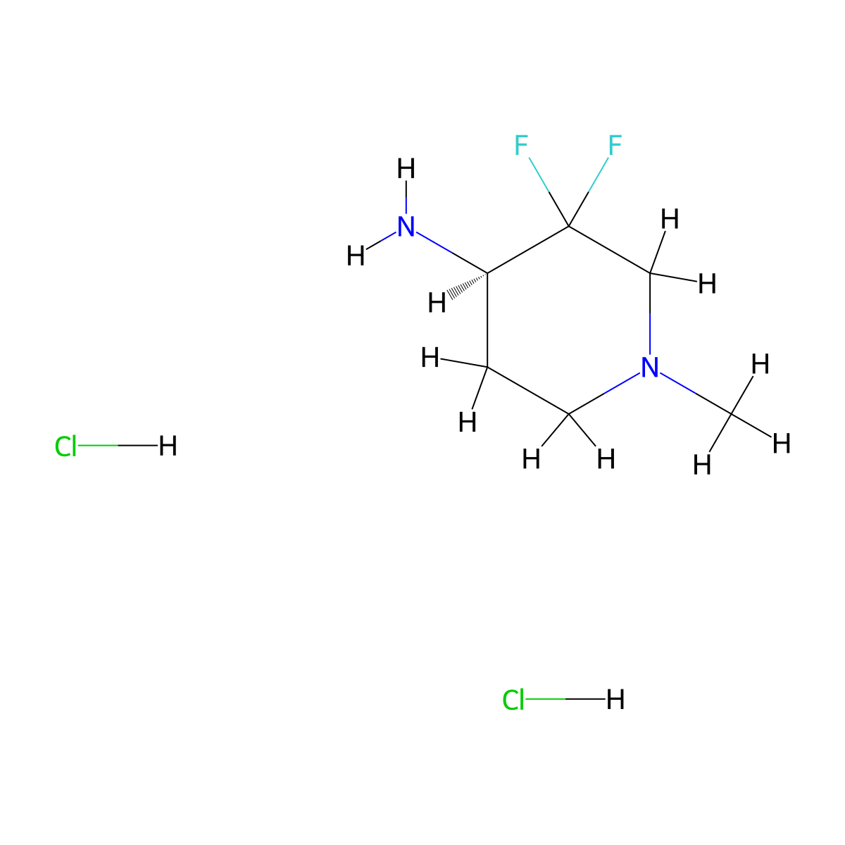 (R)-3,3-Difluoro-1-methylpiperidin-4-amine dihydrochloride molecular structure, CAS 2891580-30-4