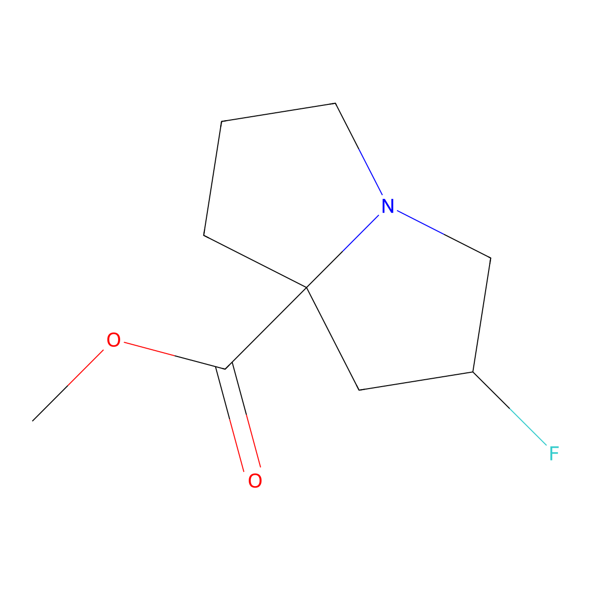 methyl (2R,8S)-2-fluoro-1,2,3,5,6,7-hexahydropyrrolizine-8-carboxylate molecular structure, CAS 2891580-45-1