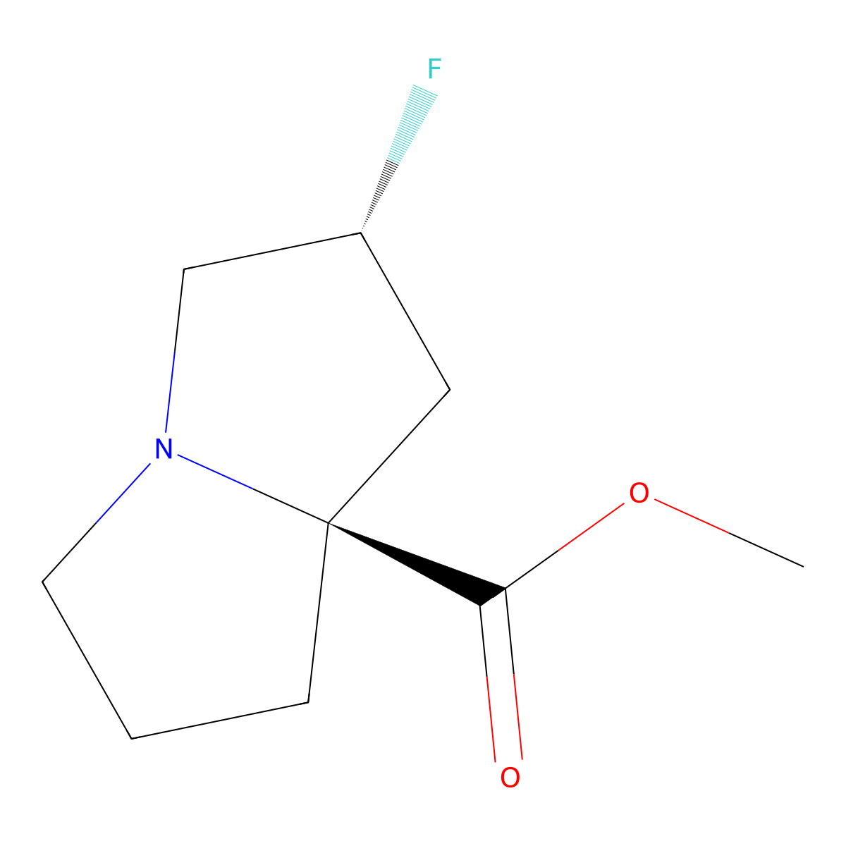 methyl (2R,8S)-2-fluoro-1,2,3,5,6,7-hexahydropyrrolizine-8-carboxylate molecular structure, CAS 2891580-45-1