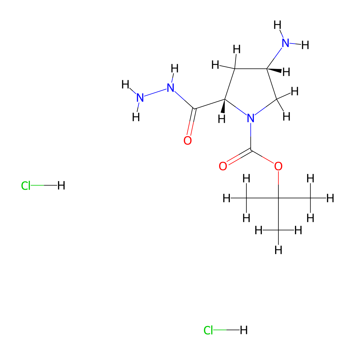 (2S,4S)-tert-Butyl 2-(hydrazinecarbonyl)-4-aminopyrrolidine-1-carboxylate dihydrochloride molecular structure, CAS 2891580-48-4