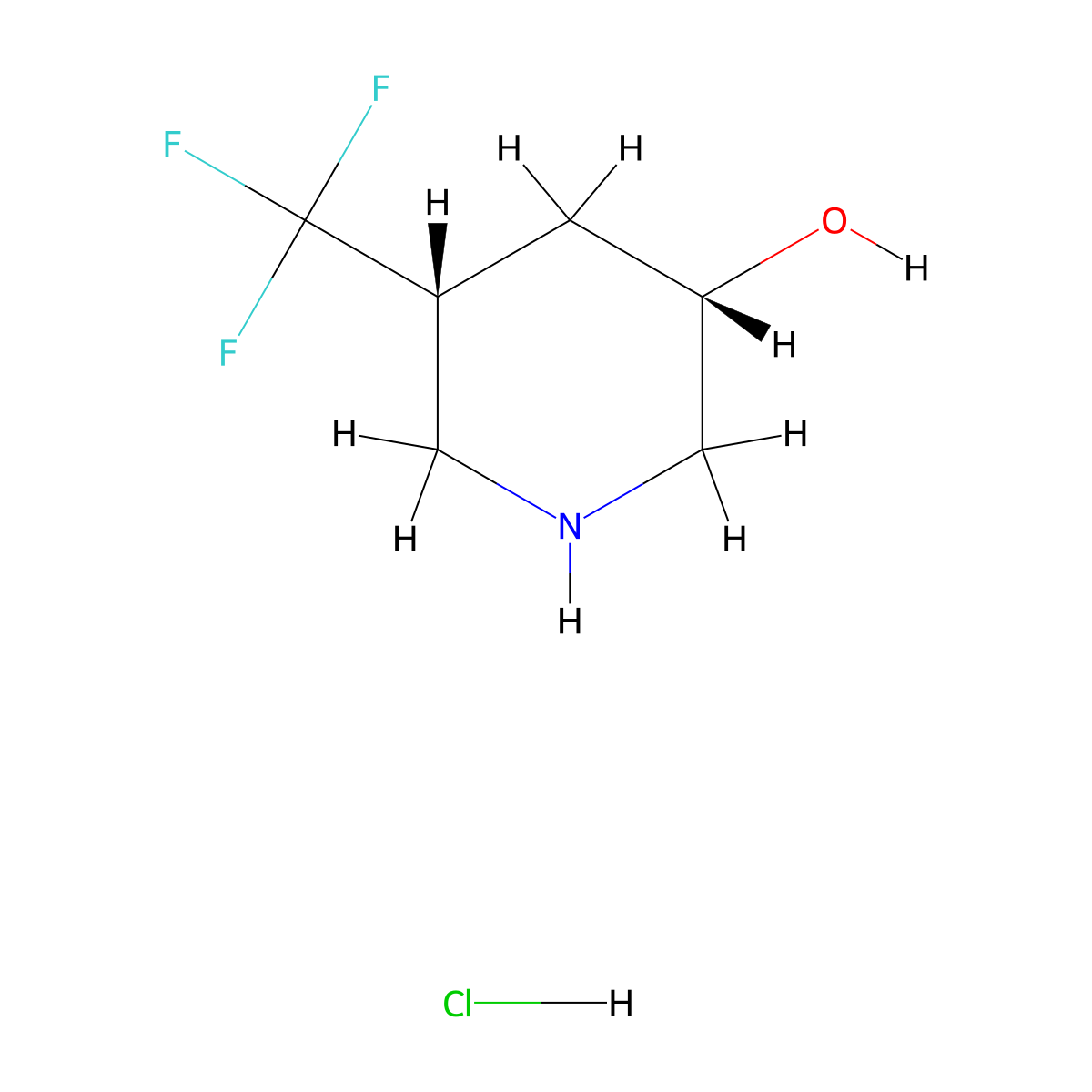 (3S,5R)-5-Trifluoromethyl-piperidin-3-ol hydrochloride molecular structure, CAS 2891580-85-9