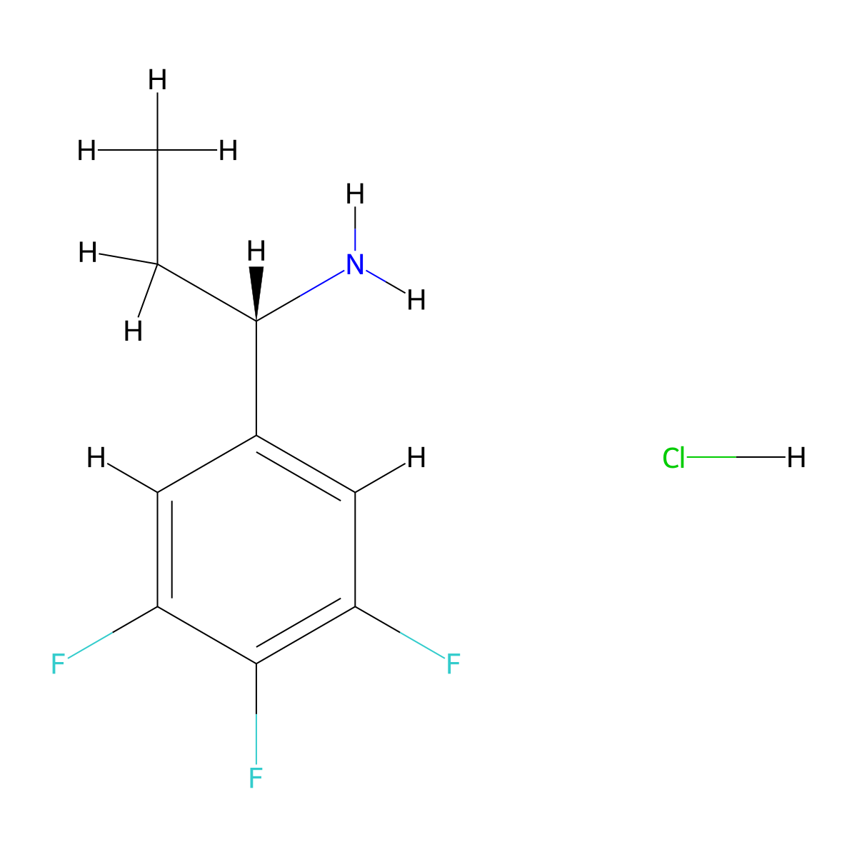 (S)-1-(3,4,5-Trifluorophenyl)propan-1-amine hydrochloride molecular structure, CAS 2891580-96-2