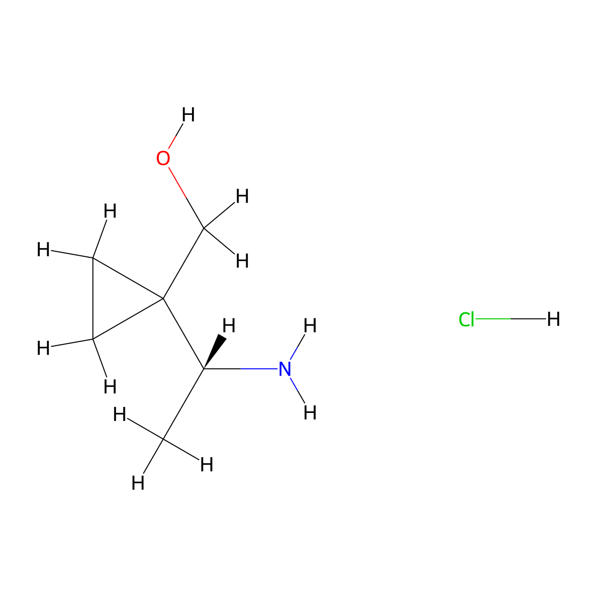 [1-[(1R)-1-aminoethyl]cyclopropyl]methanol;hydrochloride molecular structure, CAS 2891581-20-5