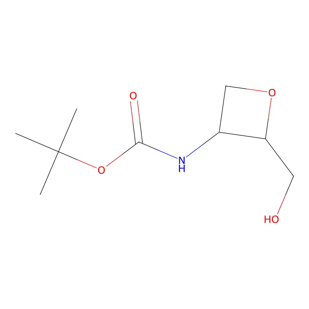 tert-butyl N-[(2R,3R)-2-(hydroxymethyl)oxetan-3-yl]carbamate molecular structure, CAS 2891581-28-3