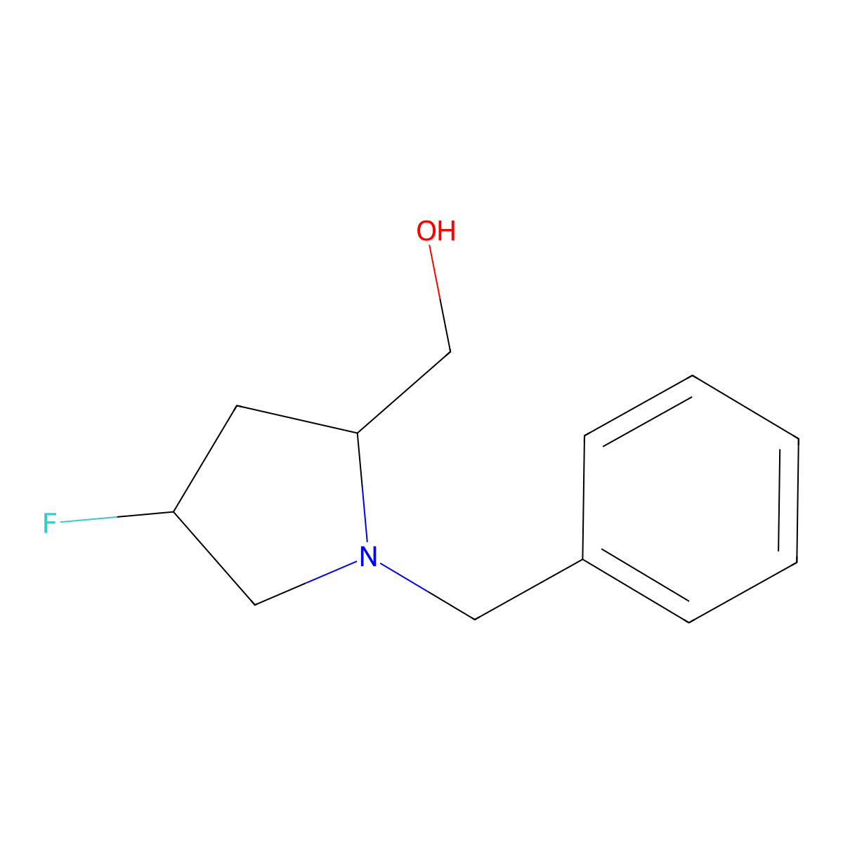 ((2R,4R)-1-benzyl-4-fluoropyrrolidin-2-yl)methanol molecular structure, CAS 2891581-31-8