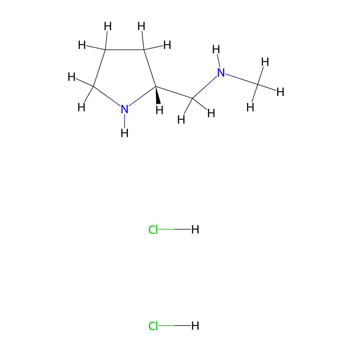 (R)-N-methyl(pyrrolidin-2-yl)methanamine dihydrochloride molecular structure, CAS 2891581-40-9