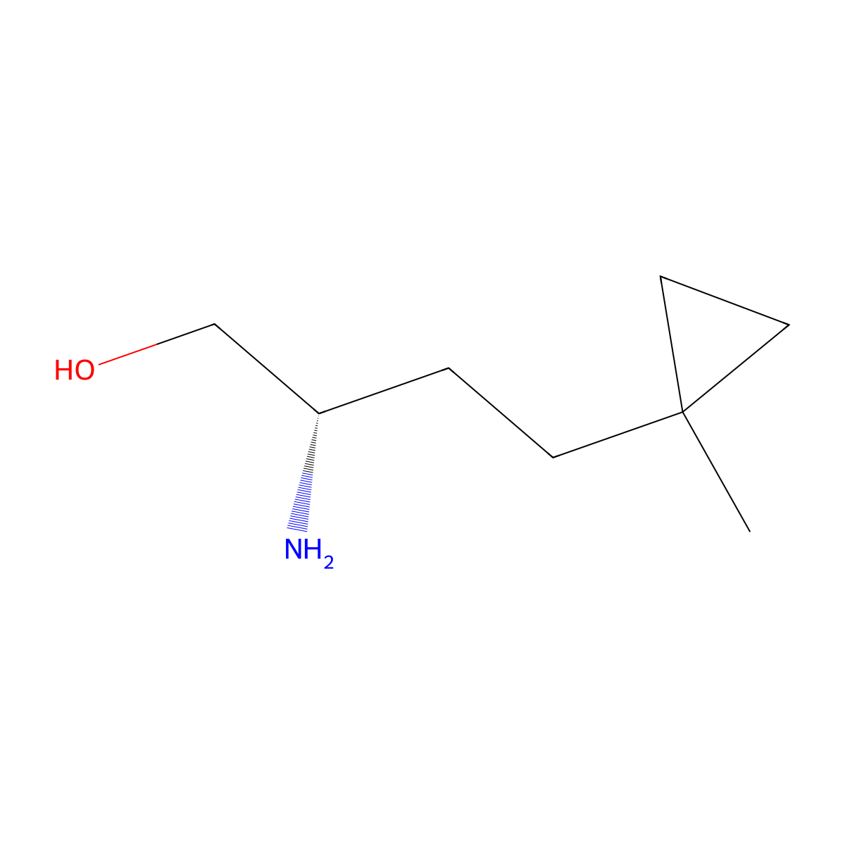 (2S)-2-amino-4-(1-methylcyclopropyl)butan-1-ol molecular structure, CAS 2891581-45-4