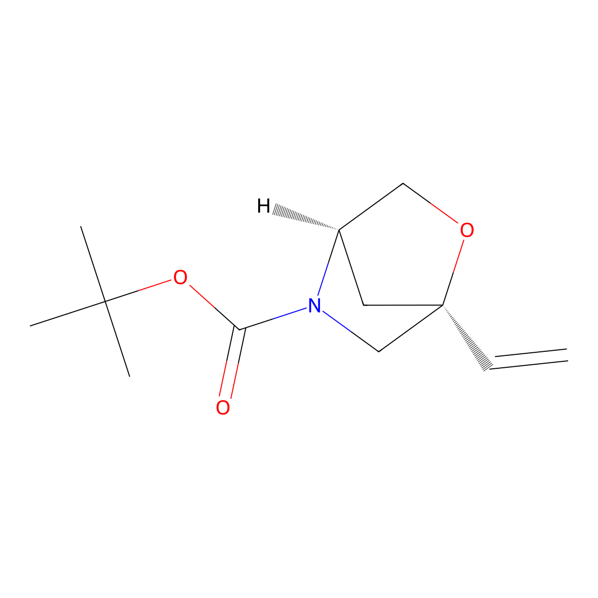 tert-butyl (1S,4R)-1-vinyl-2-oxa-5-azabicyclo[2.2.1]heptane-5-carboxylate molecular structure, CAS 2891581-83-0