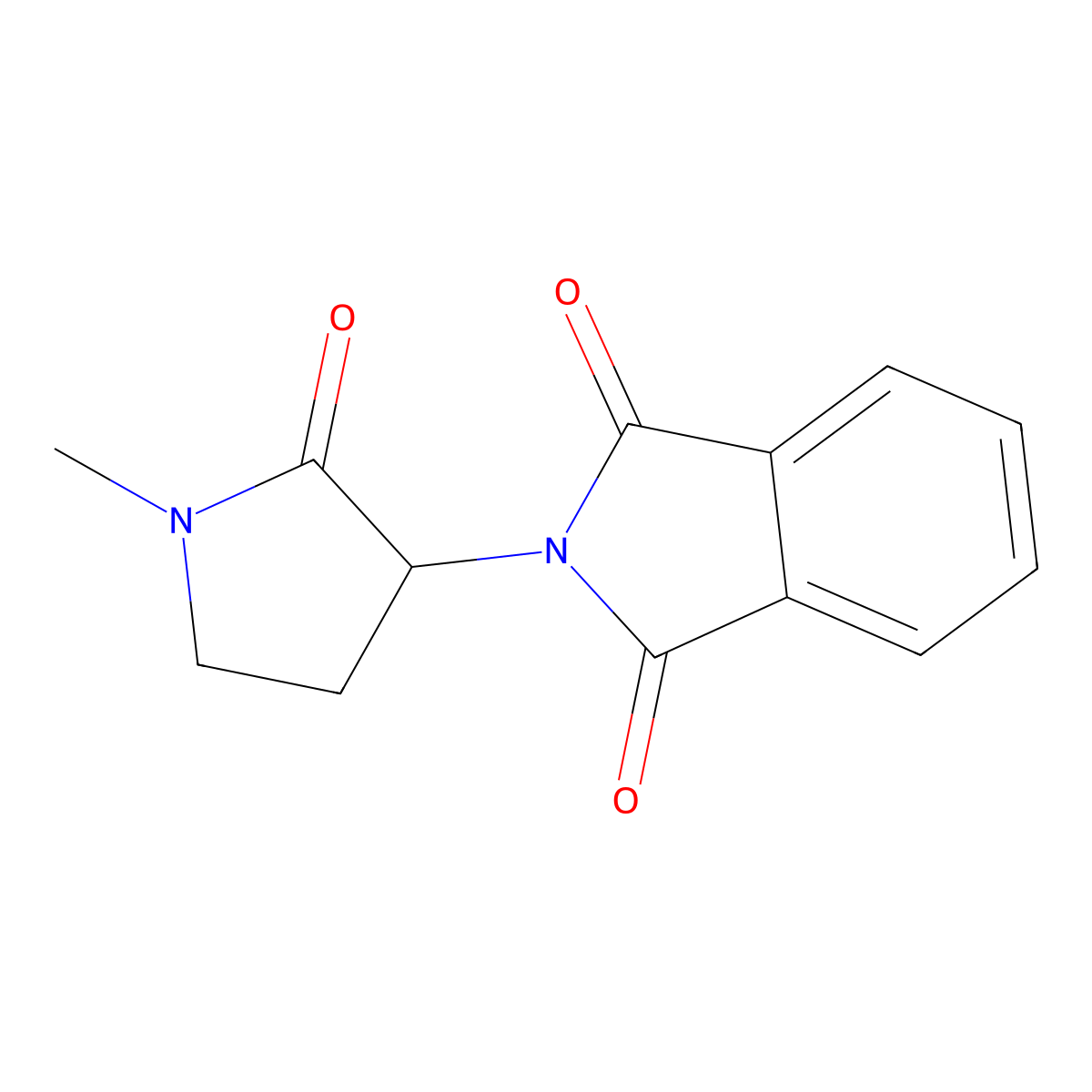 2-(1-Methyl-2-oxo-pyrrolidin-3-yl)isoindoline-1,3-dione molecular structure, CAS 2891597-13-8