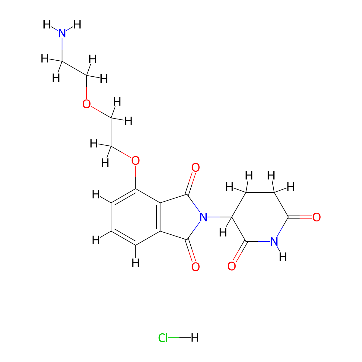 Thalidomide-PEG2-NH2 hydrochloride molecular structure, CAS 2891597-17-2