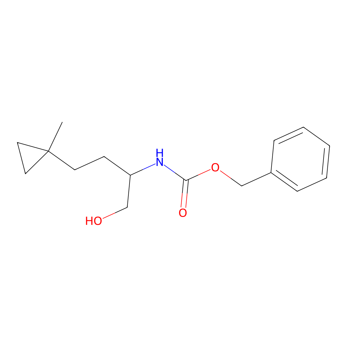 Benzyl N-[1-(hydroxymethyl)-3-(1-methylcyclopropyl)propyl]carbamate molecular structure, CAS 2891597-21-8