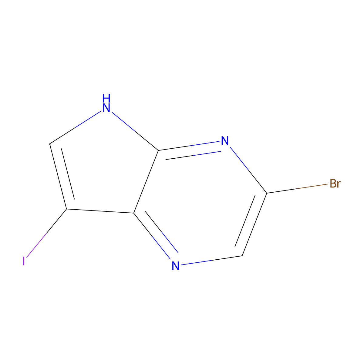 3-bromo-7-iodo-5H-pyrrolo[2,3-b]pyrazine molecular structure, CAS 2891597-31-0