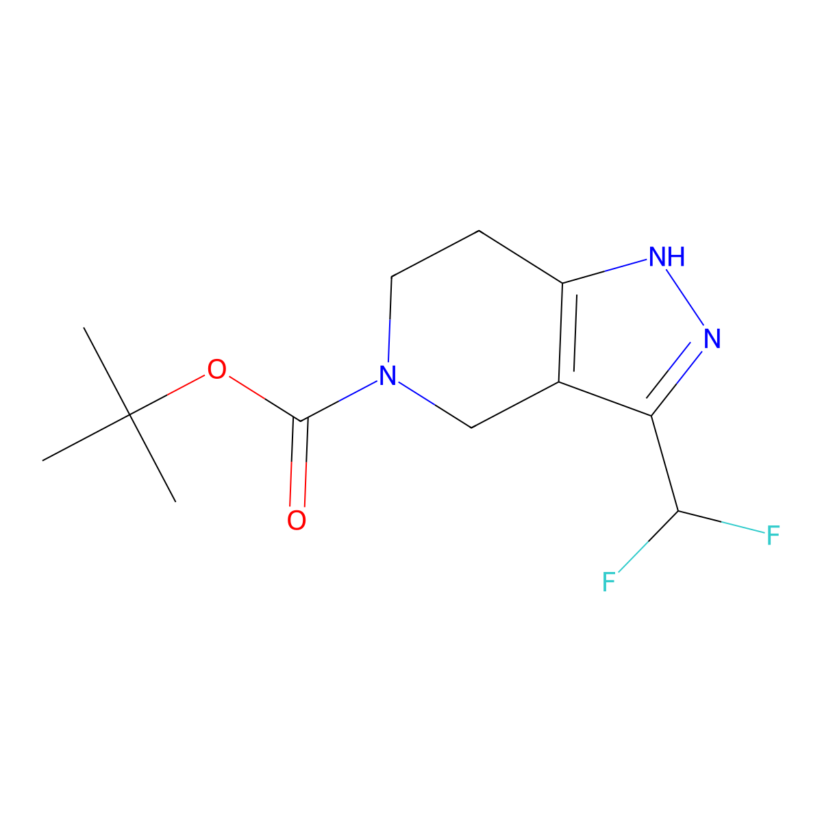 tert-butyl 3-(difluoromethyl)-1,4,6,7-tetrahydro-5H-pyrazolo[4,3-c]pyridine-5-carboxylate molecular structure, CAS 2891597-32-1