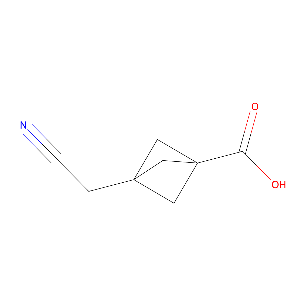 3-(Cyanomethyl)bicyclo[1.1.1]pentane-1-carboxylic acid molecular structure, CAS 2891597-41-2