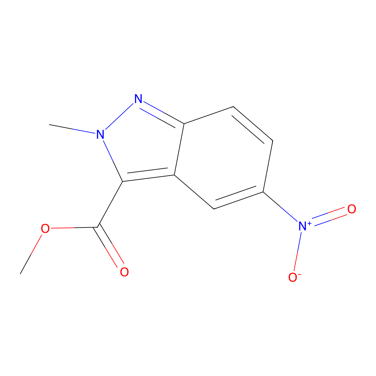 Methyl 2-methyl-5-nitro-indazole-3-carboxylate molecular structure, CAS 2891597-42-3