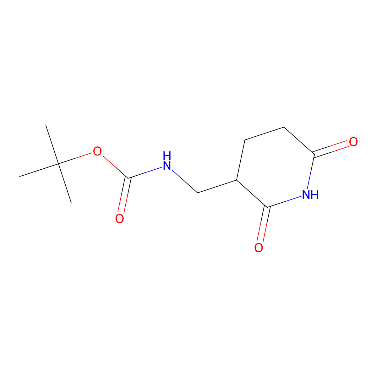 tert-butyl N-[(2,6-dioxo-3-piperidyl)methyl]carbamate molecular structure, CAS 2891597-48-9