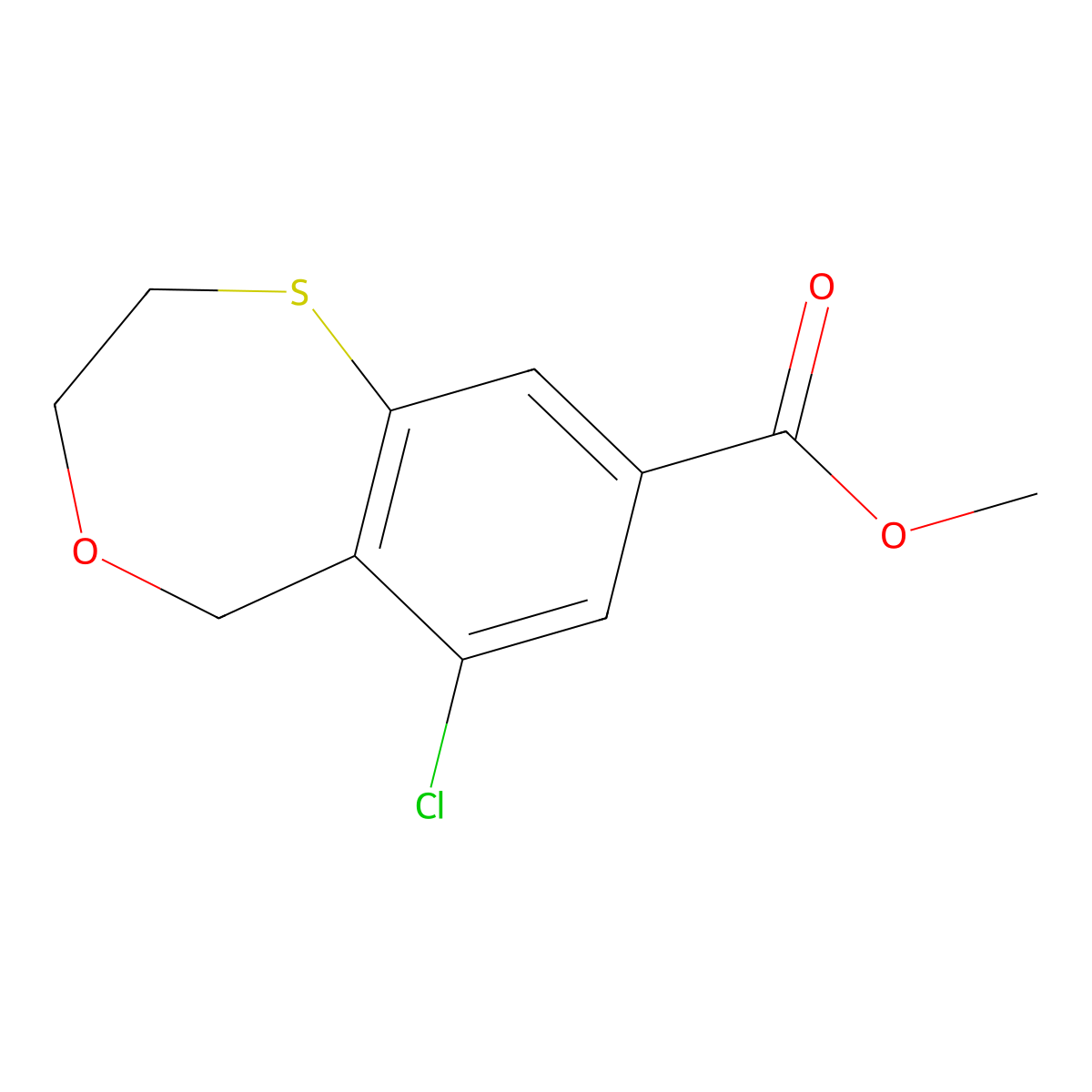 methyl 6-chloro-3,5-dihydro-2H-4,1-benzoxathiepine-8-carboxylate molecular structure, CAS 2891597-55-8