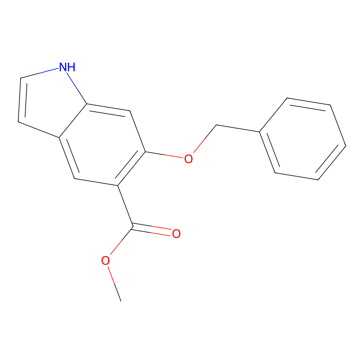 Methyl 6-(benzyloxy)-1H-indole-5-carboxylate molecular structure, CAS 2891597-60-5