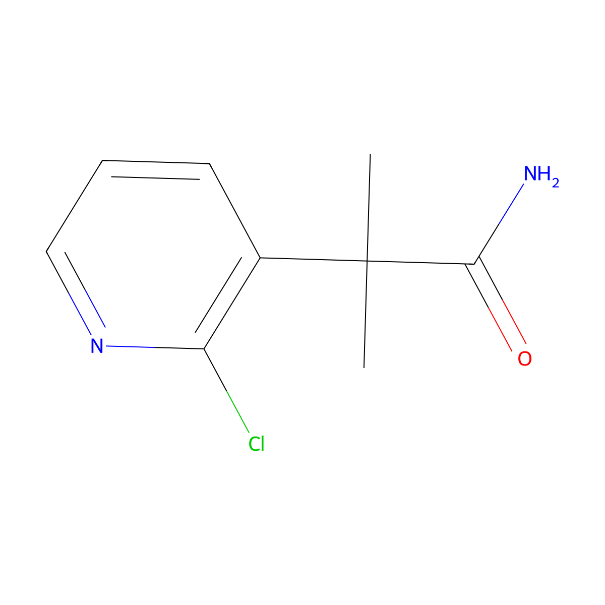 2-(2-Chloropyridin-3-yl)-2-methylpropanamide molecular structure, CAS 2891597-62-7