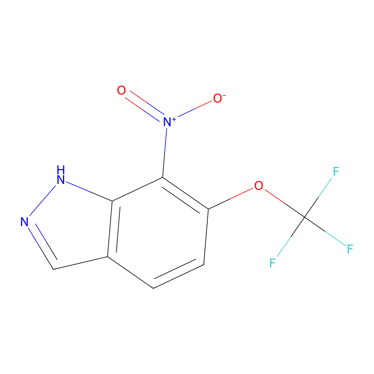 7-nitro-6-(trifluoromethoxy)-1H-indazole molecular structure, CAS 2891597-67-2