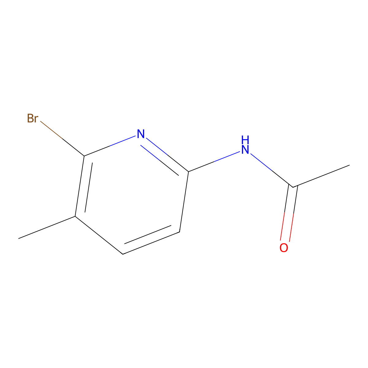 N-(6-bromo-5-methylpyridin-2-yl)acetamide molecular structure, CAS 2891597-71-8