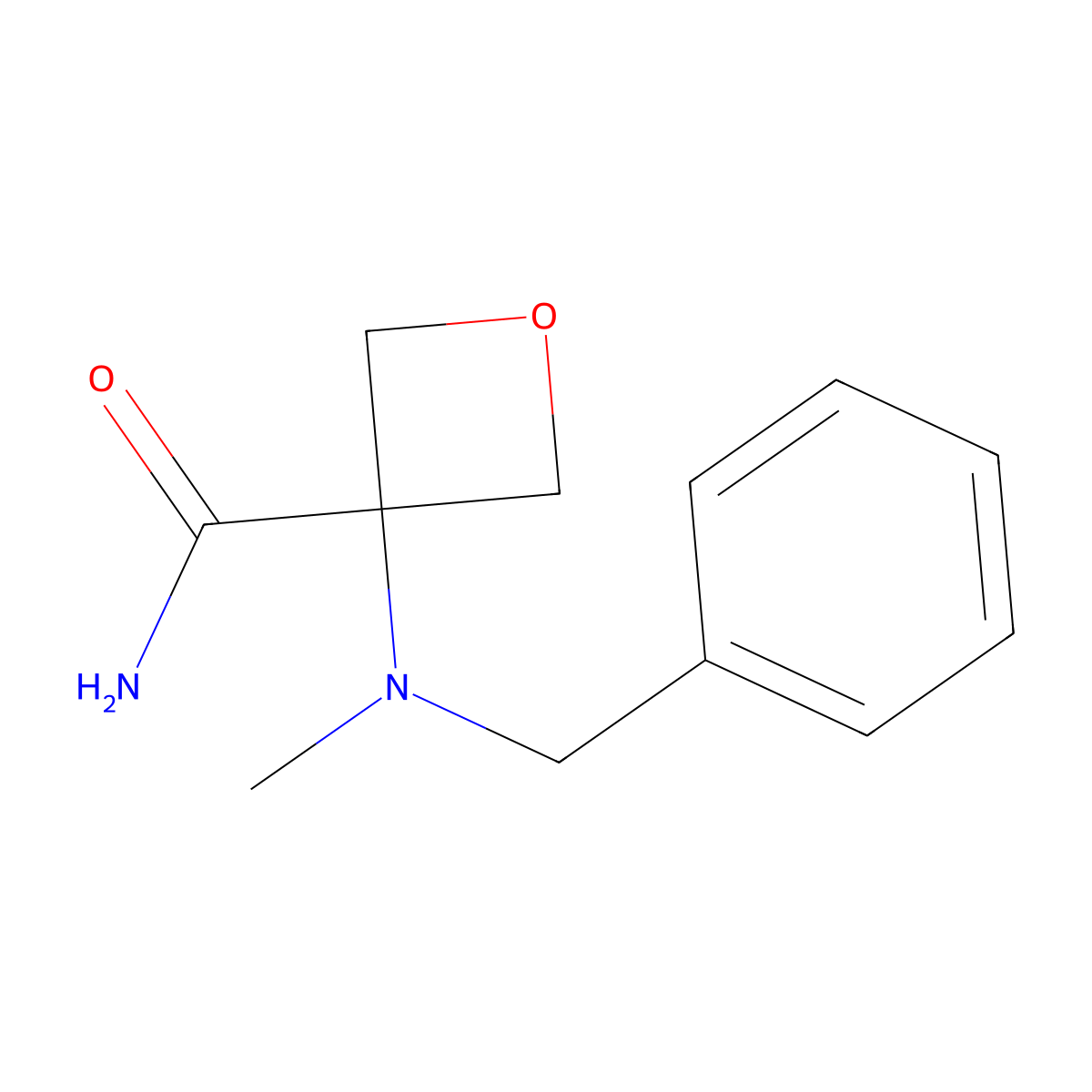 3-[Benzyl(methyl)amino]oxetane-3-carboxamide molecular structure, CAS 2891597-73-0