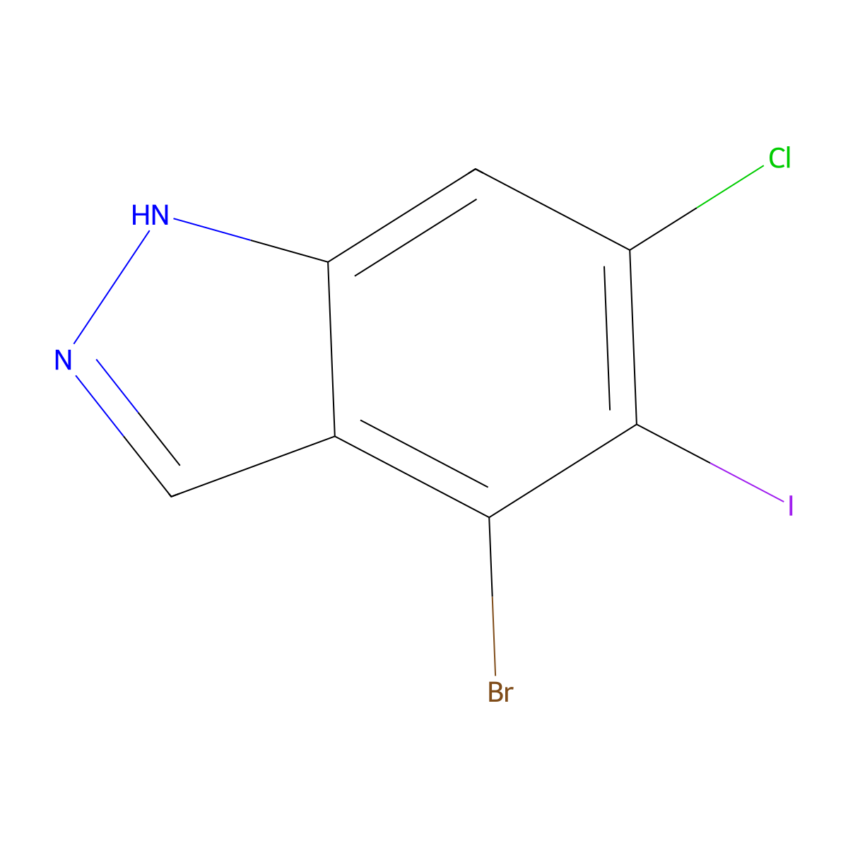 4-Bromo-6-chloro-5-iodo-1H-indazole molecular structure, CAS 2891597-77-4