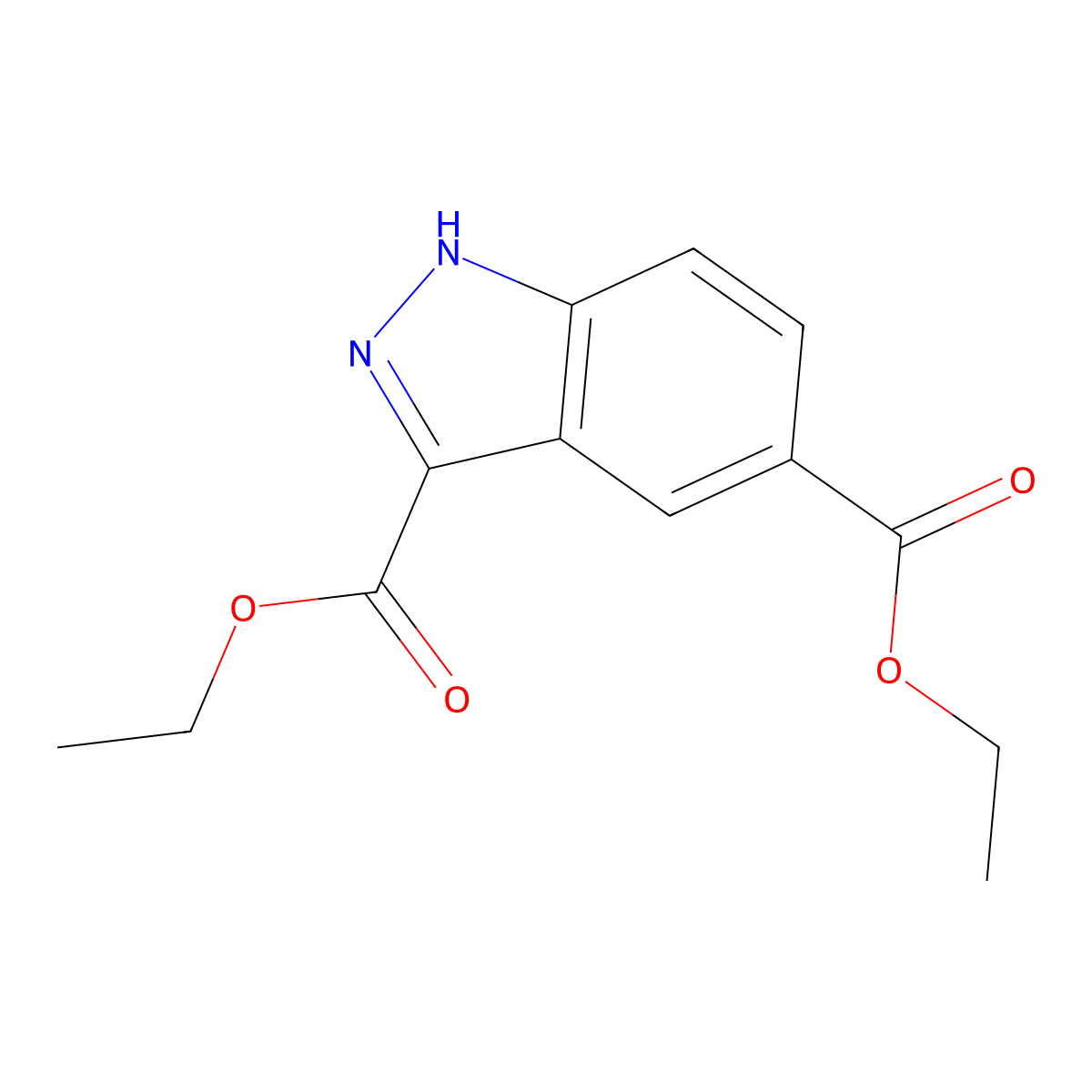 Diethyl 1H-indazole-3,5-dicarboxylate molecular structure, CAS 2891597-86-5