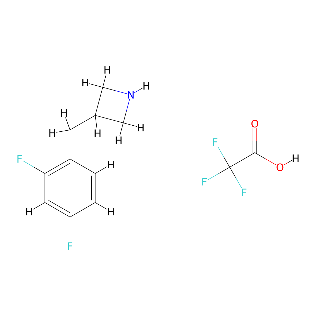 3-[(2,4-Difluorophenyl)methyl]azetidine;2,2,2-trifluoroacetic acid molecular structure, CAS 2891597-93-4