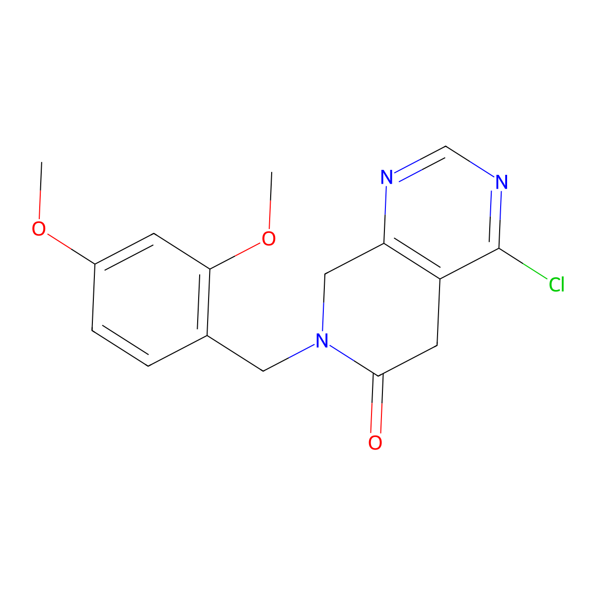 4-Chloro-7-[(2,4-dimethoxyphenyl)methyl]-5,8-dihydropyrido[3,4-d]pyrimidin-6-one molecular structure, CAS 2891598-01-7