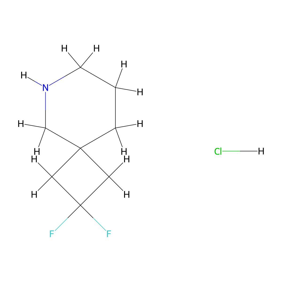 2,2-Difluoro-6-azaspiro[3.5]nonane hydrochloride molecular structure, CAS 2891598-05-1