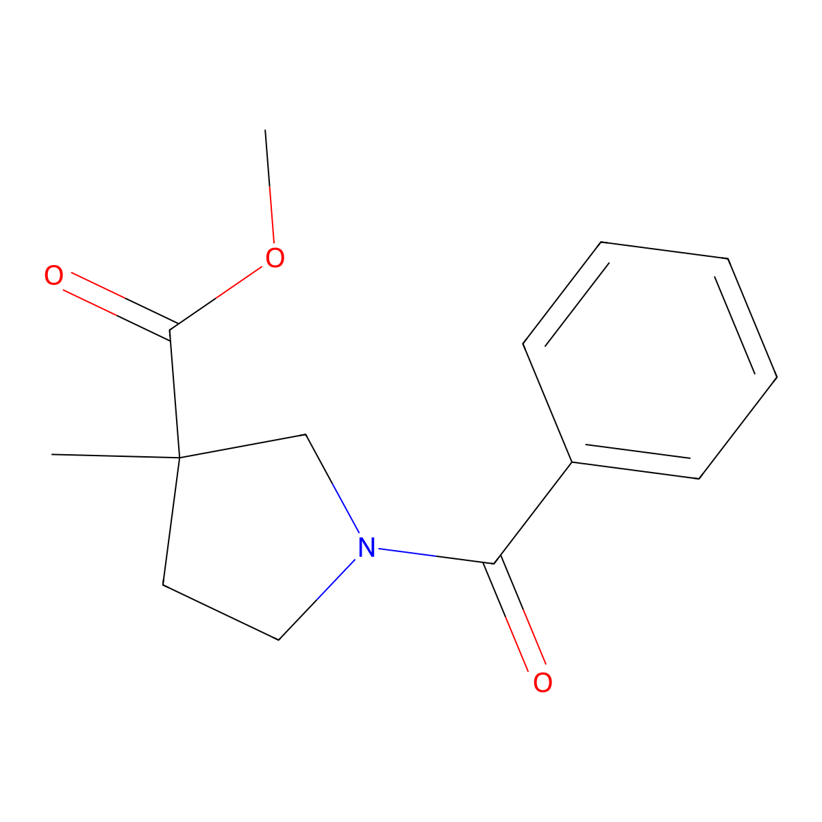 Methyl 1-benzoyl-3-methyl-pyrrolidine-3-carboxylate molecular structure, CAS 2891598-12-0