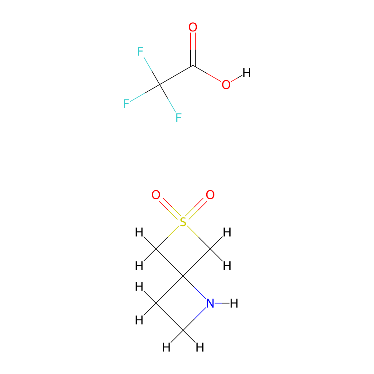 6-Thia-1-azaspiro[3.3]heptane 6,6-dioxide 2,2,2-trifluoroacetate molecular structure, CAS 2891598-15-3
