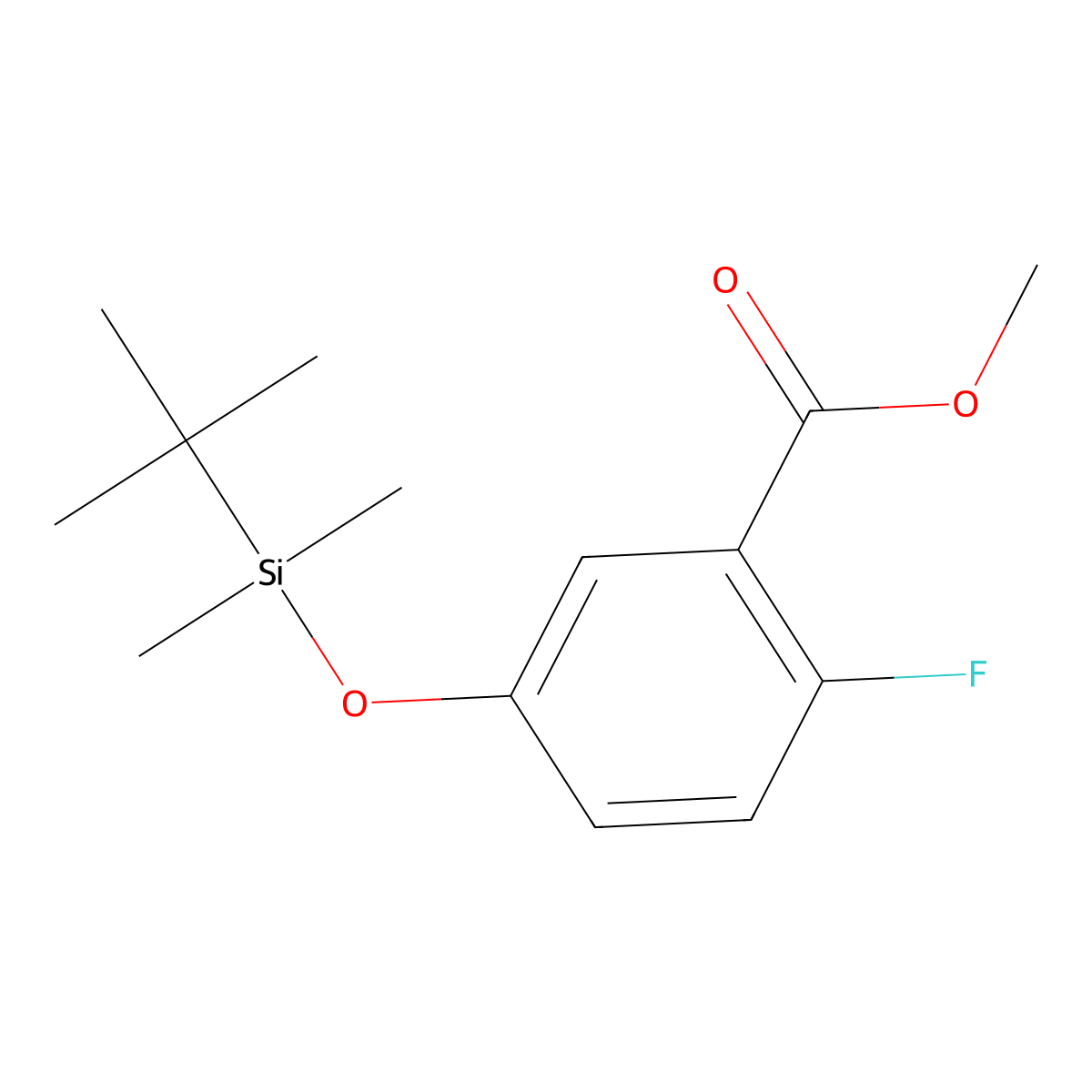 Methyl 5-((tert-butyldimethylsilyl)oxy)-2-fluorobenzoate molecular structure, CAS 2891598-17-5