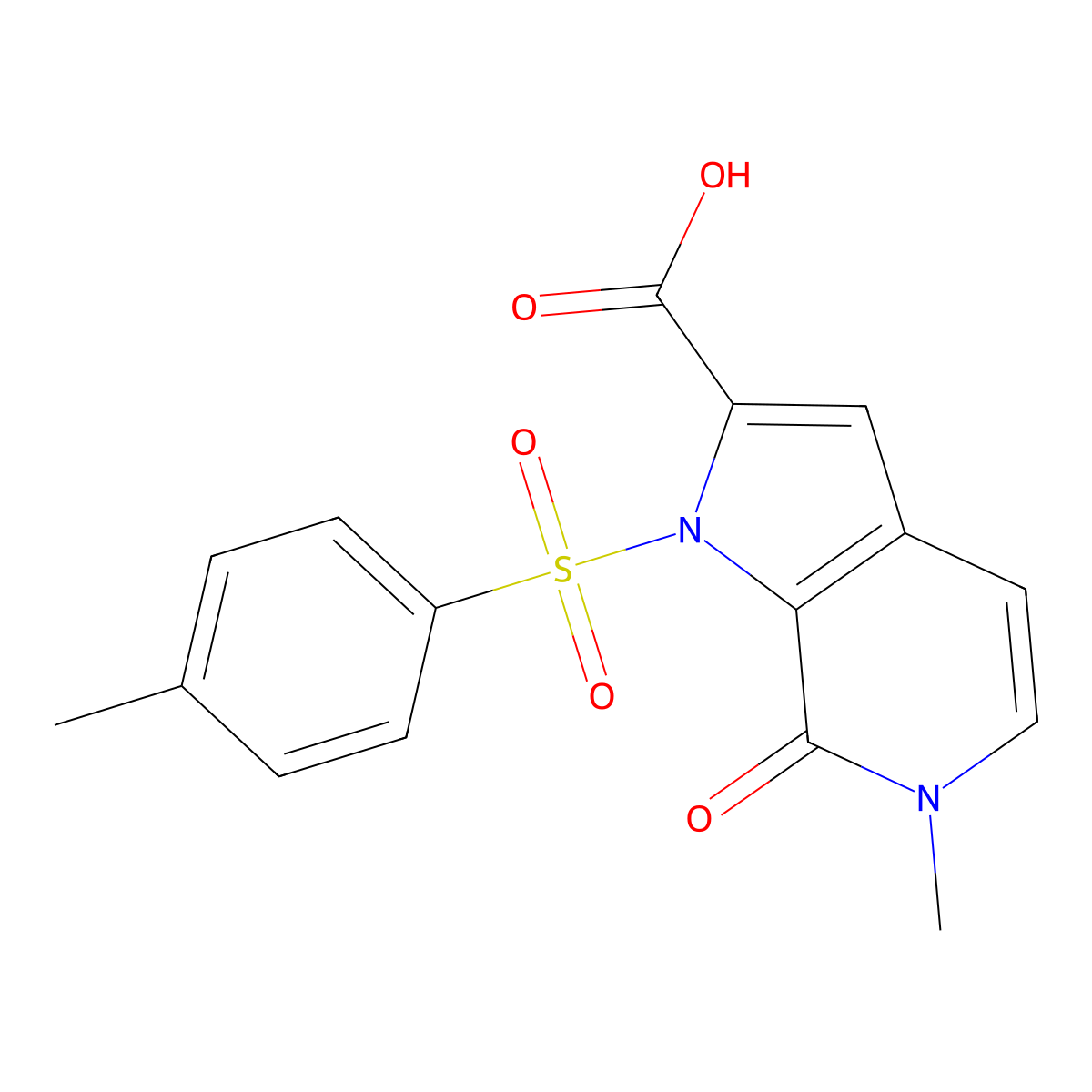 6-Methyl-7-oxo-1-(P-tolylsulfonyl)pyrrolo[2,3-C]pyridine-2-carboxylic acid molecular structure, CAS 2891598-23-3