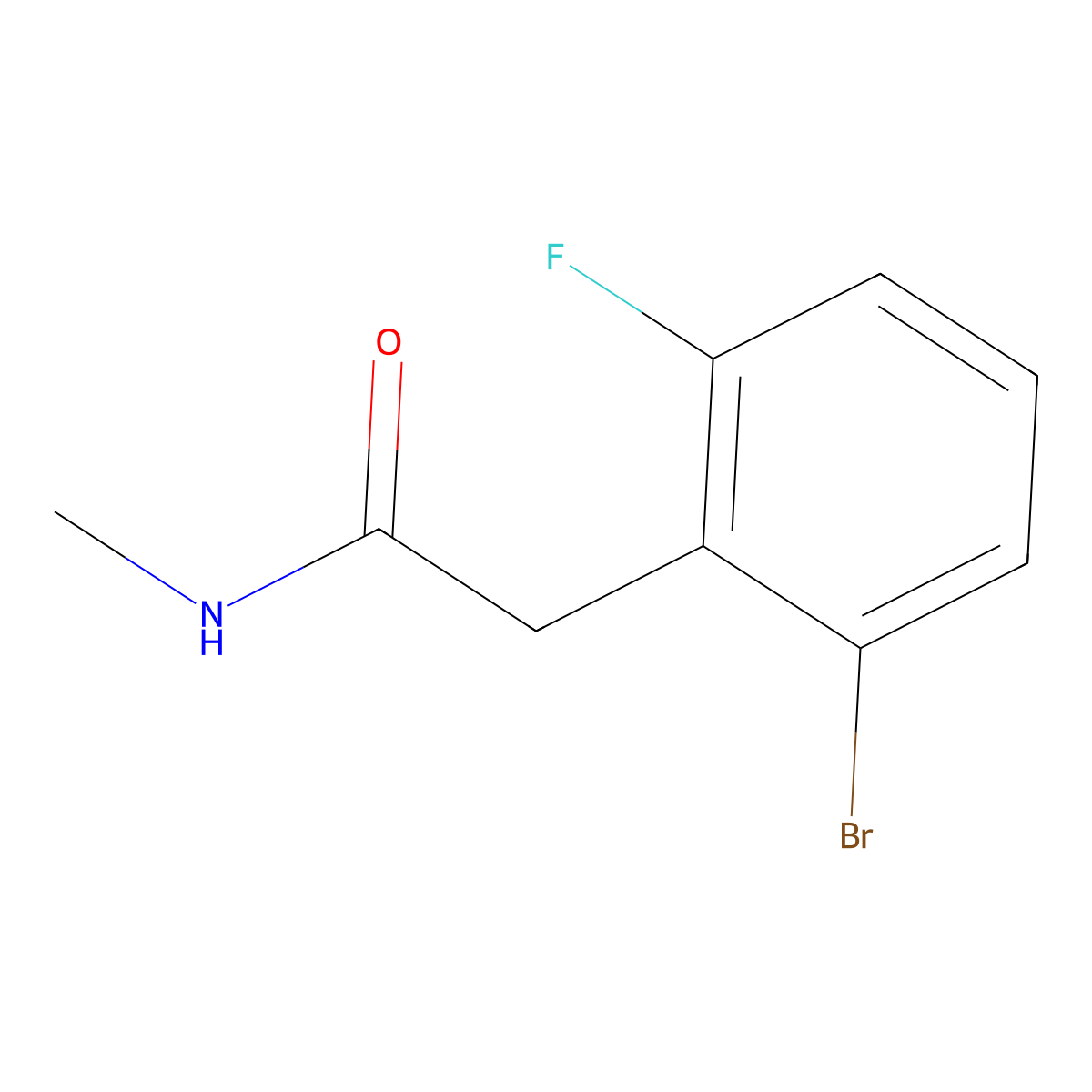2-(2-bromo-6-fluorophenyl)-N-methylacetamide molecular structure, CAS 2891598-29-9