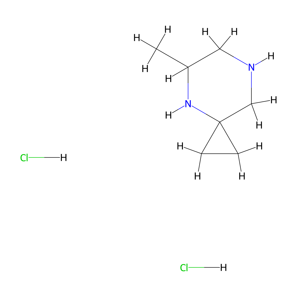 5-Methyl-4,7-diazaspiro[2.5]octane dihydrochloride molecular structure, CAS 2891598-32-4