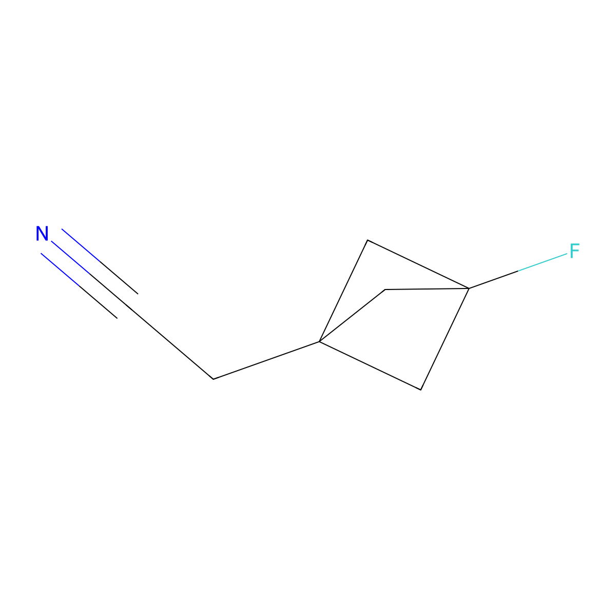 2-(3-Fluoro-1-bicyclo[1.1.1]pentanyl)acetonitrile molecular structure, CAS 2891598-34-6