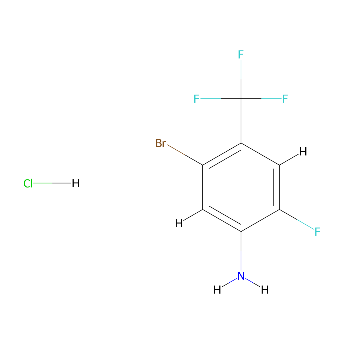 5-Bromo-2-fluoro-4-(trifluoromethyl)aniline hydrochloride molecular structure, CAS 2891598-46-0
