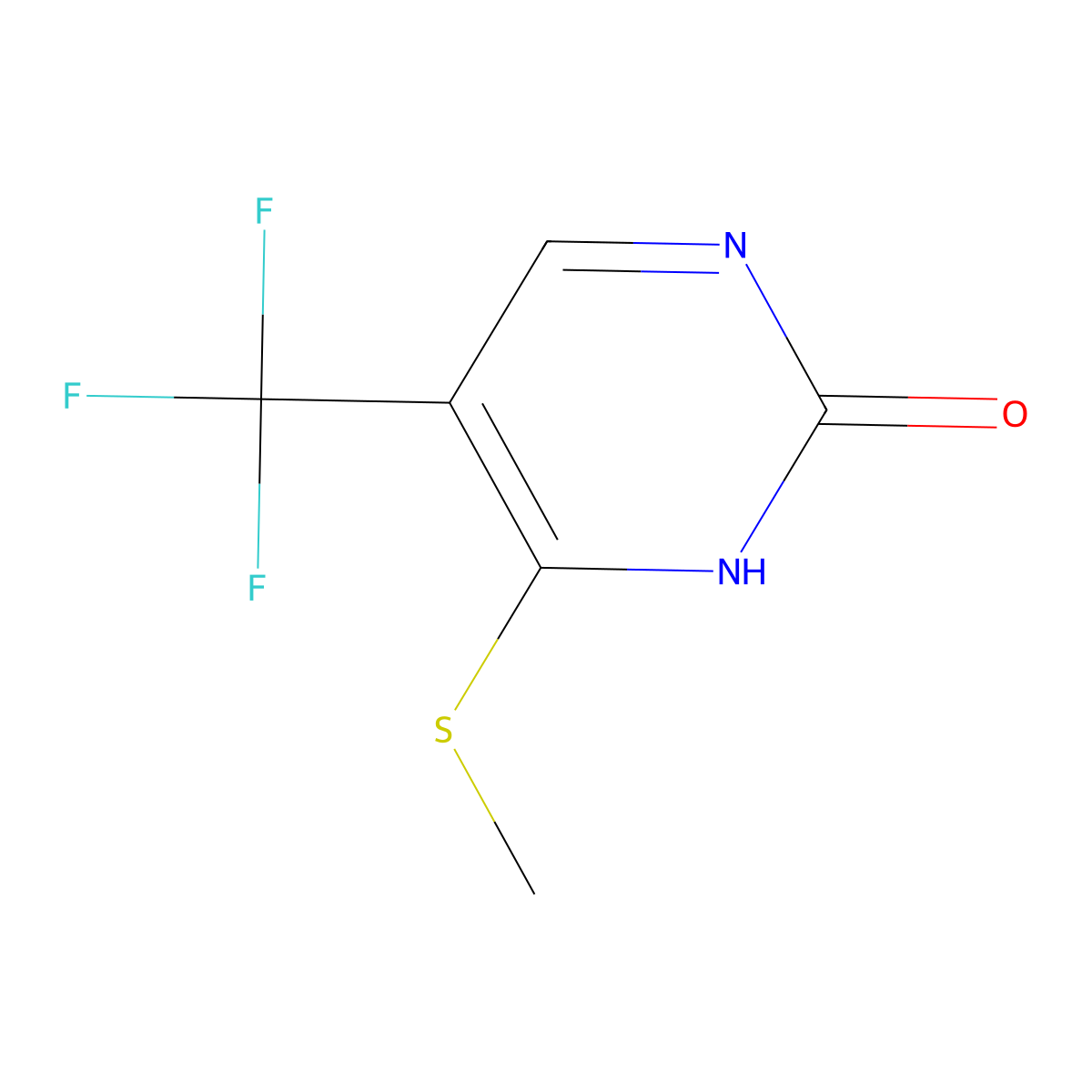 4-Methylsulfanyl-5-(trifluoromethyl)pyrimidin-2-ol molecular structure, CAS 2891598-51-7