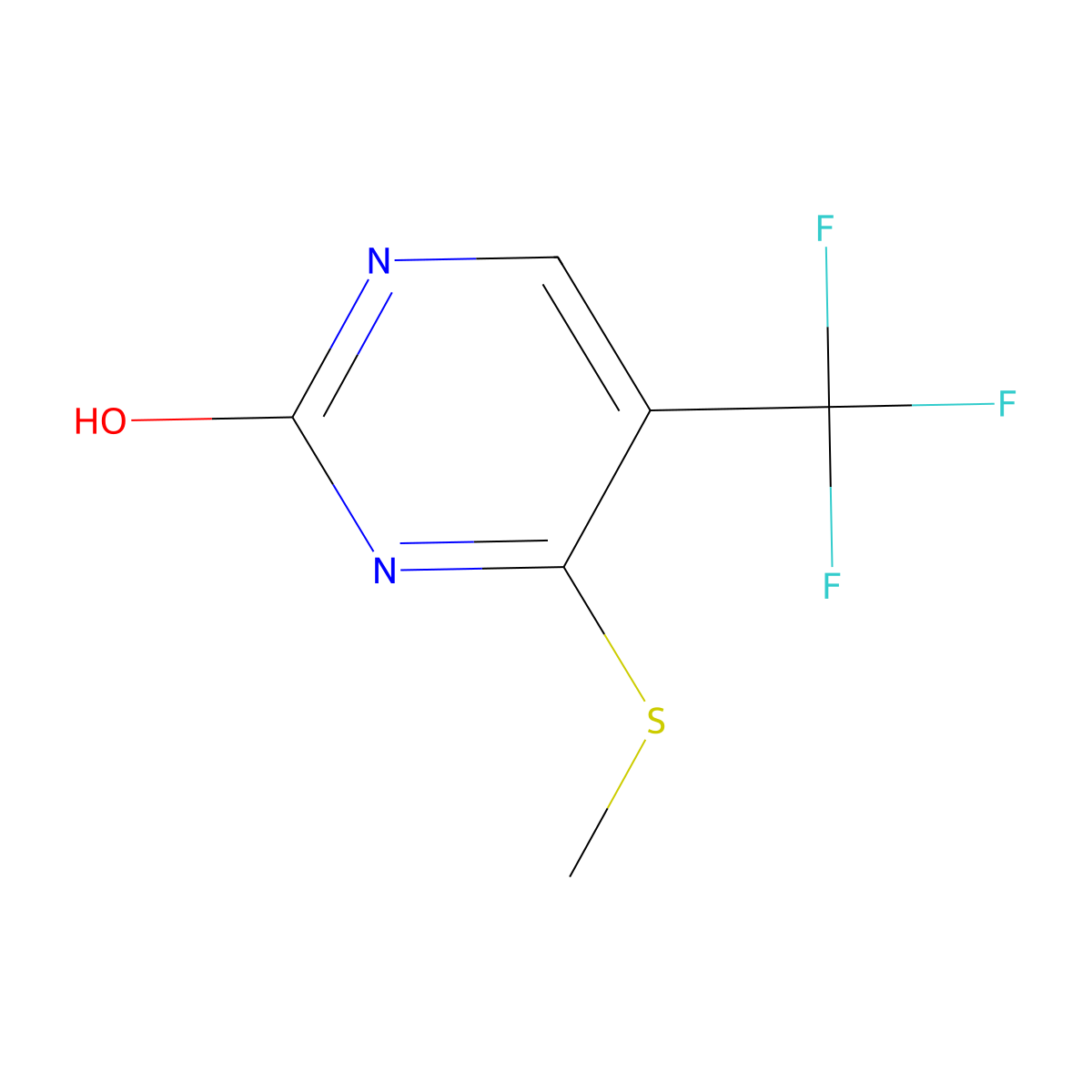 4-Methylsulfanyl-5-(trifluoromethyl)pyrimidin-2-ol molecular structure, CAS 2891598-51-7
