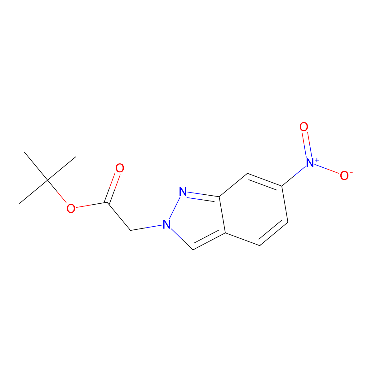 tert-butyl 2-(6-nitro-2H-indazol-2-yl)acetate molecular structure, CAS 2891598-59-5