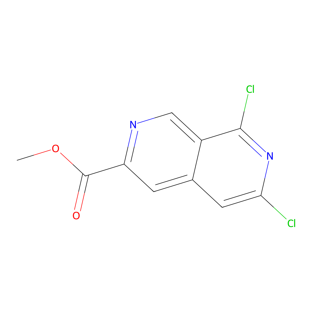 Methyl 6,8-dichloro-2,7-naphthyridine-3-carboxylate molecular structure, CAS 2891598-66-4